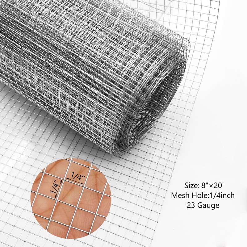 Hardware Cloth 1/4 Inch Galvanized Wire Mesh Roll 8 Inch