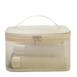 All Trust Makeup Pouch, Cosmetics, Storage, Toiletry Bag, Makeup Toiletry Product, Travel, Single Ply Beige