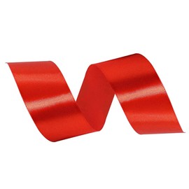 Red Satin Ribbon 1-1/2 Inches, 25 Yards Solid Color Fabric Ribbon for Gift Wrapping, Crafting, Bows Making, Sewing Projects, Christmas Tree and Wedding Party Decoration