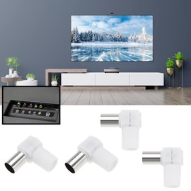 ECSiNG 16 Pieces 90° Angle TV Coaxial Antenna Connector TV Aerial Connector Coaxial Coupling RF Coaxial Plug Adapter Electronic Accessories
