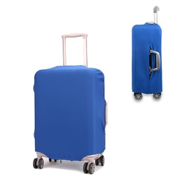 PUMHUBO Elastic Luggage Cover for 22-24 Inch Suitcase, Blue Stretch Travel Suitcase Protector, Washable Luggage Protective Cover