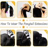 Ponytail Extension 22inch Long Straight Pony Tails Tie up with