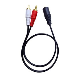 Besmelody 3.5mm Stereo Female to 2 Male RCA Plug Splitter Adapter Audio Y Cable -1 Feet 2-Pack