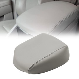 Priprilod Gray Leather Armrest Center Console Lid Replacement Cover Compatible with Honda Pilot 2009 2010 2011 2012 2013 2014 2015 (only Leather Part)