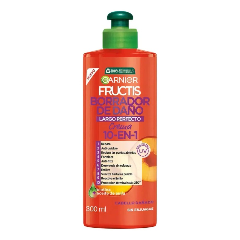 Crema para Peinar Garnier Fructis Borrador de Daño, 300 ml