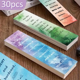 30PCS Bible Verses Watercolour Bookmark Christian Scripture Inspirational Book Reading Maker Cards Aesthetic DIY Decor Book Marks Motivational Positive Page Marker for Church Christmas Easter Gift