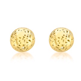 CARISSIMA Women's 9 ct Yellow Gold 7mm Filigree Dome Stud Earrings