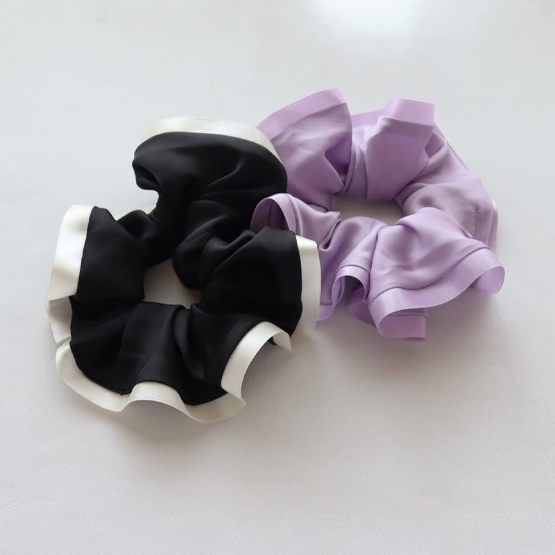 JewelVOX Scrunchie Hair Accessories, Hair Elastic, Piping, Satin, Stylish, Popular,