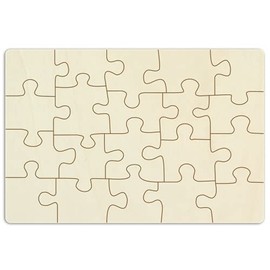 Kopierladen Karnath GmbH Blank Wooden Puzzle with 20 Pieces, Approx. 40 x 29 cm - To Design and Paint Yourself - Blank Puzzle Made of Plywood Includes Puzzle Template