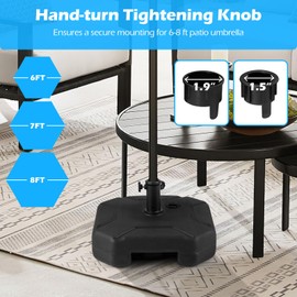 Giantex Fillable Umbrella Base Stand - Heavy Duty HDPE Market Table Umbrella Pole Holder for Outdoor, Patio, Deck, Backyard, 88lbs Water & Sand Weight Capacity, Adjustable Knob