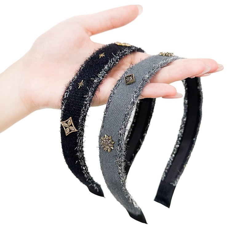 (2 types) Burnaby Unique Gold Pendant Hairband Warm Gray /