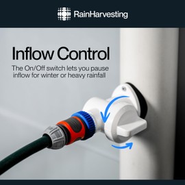 Rain Harvesting QuickFit Diverter, Round Downspout Diverter for Rain Water Collection System, Fits 3" and 4" Round Drain Pipes