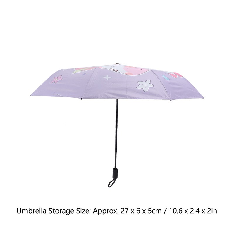 Children Umbrella 3 Fold Reflective Edge Cartoon Portable Kids Sun