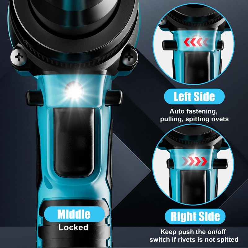 Cerycose Rivet Gun Compatible with Makita 18V Battery,Cordless Riveters Tool,Brushless