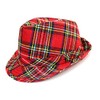 By Robelli Adult Red Tartan Trilby Fedora Hat