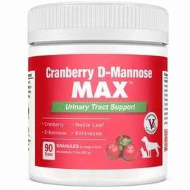 Denestra Cranberry D Mannose MAX- Dog Urinary Tract (UT) Health, Bladder and Kidney Support Supplement - UTI Bladder Control for Dogs-Granules (90 Doses)