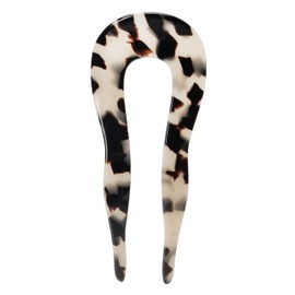 France Luxe Toulouse Chignon Pin - Ivory Tokyo - Gold and Black Leopard Animal Print - Wedding, Prom - 1 7/8" Wide, 4 1/2" Long - 1 Count - Unisex - Women's Formal Occasion