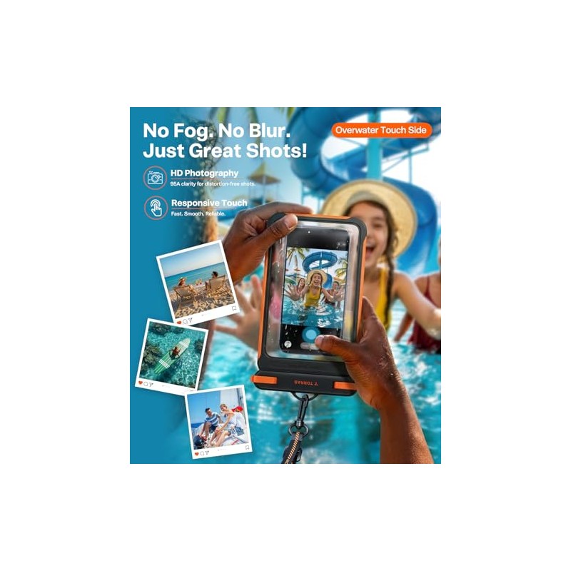 TORRAS Waterproof Phone Pouch - 2 Pack for Beach &