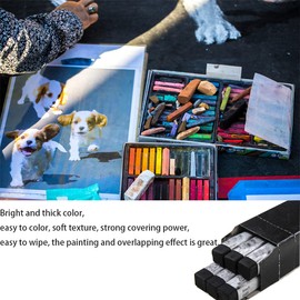Set of 6 Square Soft Pastels in Pure Colours Non-Toxic Drawing Pastel Chalks Soft Artist Pastels for Students Beginners Professionals