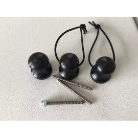 HammerTech Marine Snagless Push Pole Holder Set - 1.5" Black - Top Mount