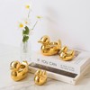 TQUPT Home Decor Golden Ceramic Duck Figurines, Home Decor Animal