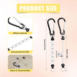 50pcs Beadable Keychain Bars, Bead Keychain Making Kit Keychain Accessories Charms Beads DIY Blank Keychain Metal Bead Keychain Clips for Crafts Keychain Making Supplies Gift (Black)