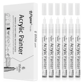OUDQFCJ 6pcs 3D Nagel Stift Set, French Nagelkunststift, Nagelspitze Nail Art Pen, DIY Linie Nagelkunst Graffiti, Nail Art Beauty Schmücken, Maniküre Werkzeuge Pinsel (Weiß)