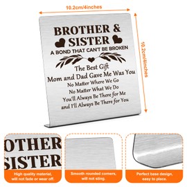 Sisters Gifts from Sister Brother Desk Sign Gifts for Brother Sister Birthday Gift Ideas Appreciation Gift for Sister Inspirational Sister Desk Decor Best Sister brother Ever Gifts Christmas gifts