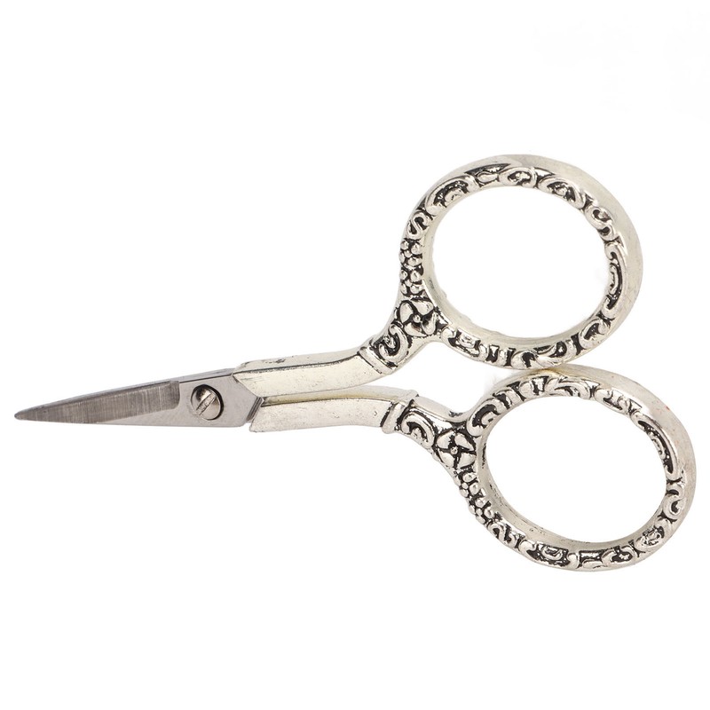 Sewing Scissors Vintage Chain Silver Bauhinia Stainless Steel Pointed Small