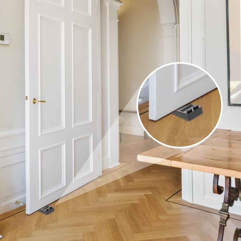 Flexible Rubber Door Stopper Wedge - Stackable Furniture Leveling Shims
