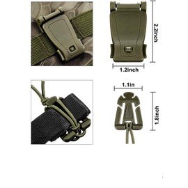 Web Dominator D-Ring Webbing Clip Molle Compatible 360 Rotation High Strength Ultra Light Nylon Ribbon Water Bottle Hanging Buckle Keychain Carabiner Grim Lock Belt Hook Le Lock Hanging Buckle for Outdoor Out Pack (Set of 30) (Army Green)