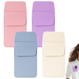 Biiange Leather Pocket Pen Holder, Pocket Pen Protector for Shirt, Pocket Protector Pen Holder, for Shirts, Pants, Lab Coats, Nurses Day Gift Hospital Office (4 Pcs Multicolor)
