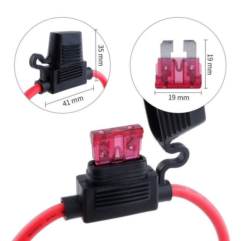 E-TING 10 Gauge Fuse Holder - 10 AWG Inline Fuse