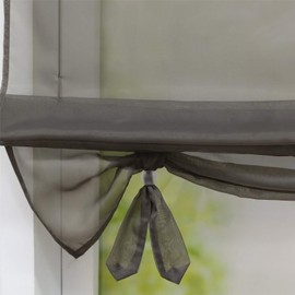 ESLIR Roman Blind Living Room Roman Curtain Drawstring Curtains Kitchen Transparent Ribbon Roller Blind Curtains Modern Voile Grey W x H 140 x 155 cm 1 Piece