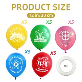 Pack of 25 Youth Consecration Balloons Set, Decorative Youth Consecration Boy, Youth Consecration Decoration, Colourful Latex Balloons with Bow, Finally Adult Decorations for Teenagers, Unisex
