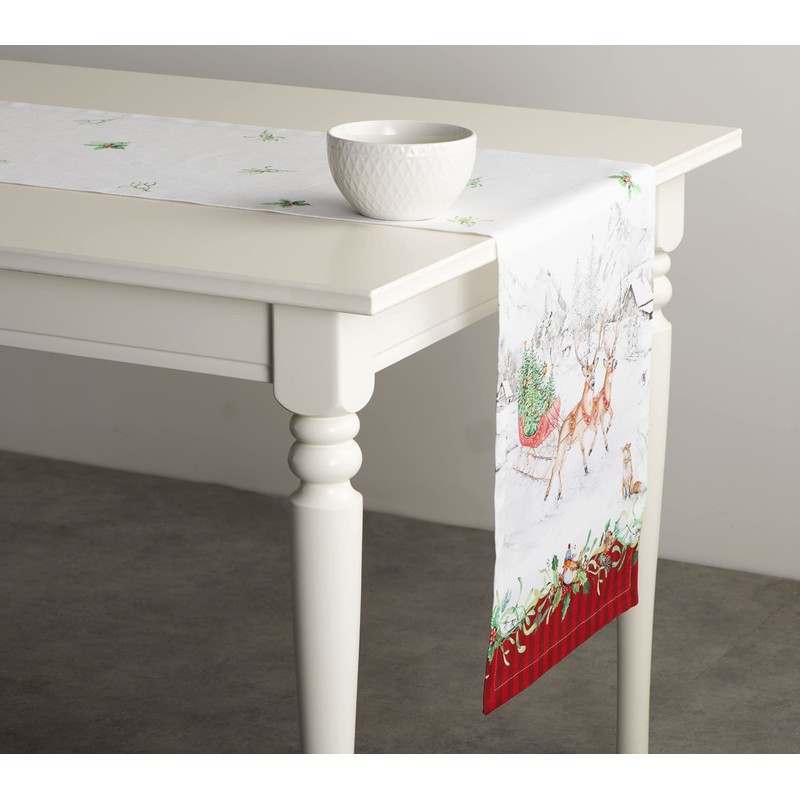Maison d' Hermine Christmas Tradition 100% Cotton Table Runner Farmhouse