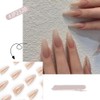 24pcs Long Almond False Nail French Simple Gradient False Nail