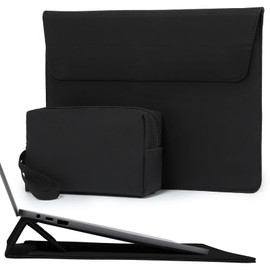 HYZUO 13.3-14 Inch Laptop Sleeve Case Bag with Adjustable Stand for MacBook Pro 14 M4/M3/M2/M1 Pro/Max 2025-2021, MacBook Air/Pro 13.3, 13.8/13.5 Surface Laptop 7-1, with Pouch, Black