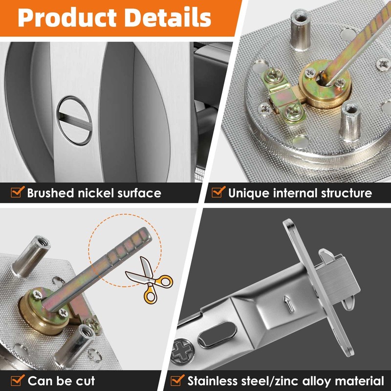 Lipshome Pocket Door Lock, Pocket Door Lock with Key, Pocket