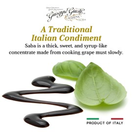 Giusti Saba – Premium Italian Saba Cooked Grape Must Made in Modena, Italy, Gourmet Sweet & Fruity Condiment for Cheese, Salads, Marinades or Meat Glazes - 8.45 fl oz (250 ml) - Pack of 2