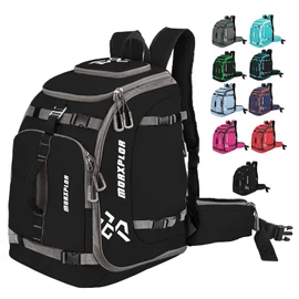 Ski Boot Bag - 65L Padded, Waterproof Ski Travel Backpack for Gear & Accessories