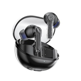 SoundPEATS Clear Audífonos Inalámbricos, Controlador dinámico de 12 mm Doble Micrófono para Llamadas Claras con Cancelación de Ruido Modo de Juego 40 Horas de Reproducción App para iOS y Android