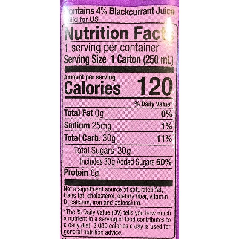 Vita Blackcurrant Juice Drink 8.45 Fl Oz (18 Pack)