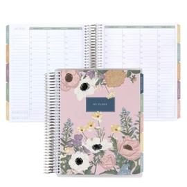 Erin Condren 18-Month Spiral Life Planner (Jul 2025 - Dec 2026), 7”x9” Weekly and Monthly Planner Calendar, 80 Lb. Text Weight Paper, Bouquet Covers, Bouquet Theme, Hourly Layout, Platinum Coil