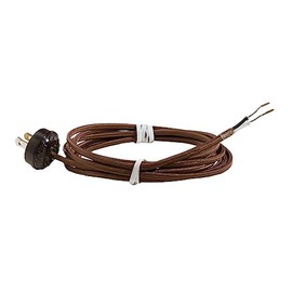 B&P Lamp® Brown Rayon Cord with Ribbed Plug Set ~10 Ft.