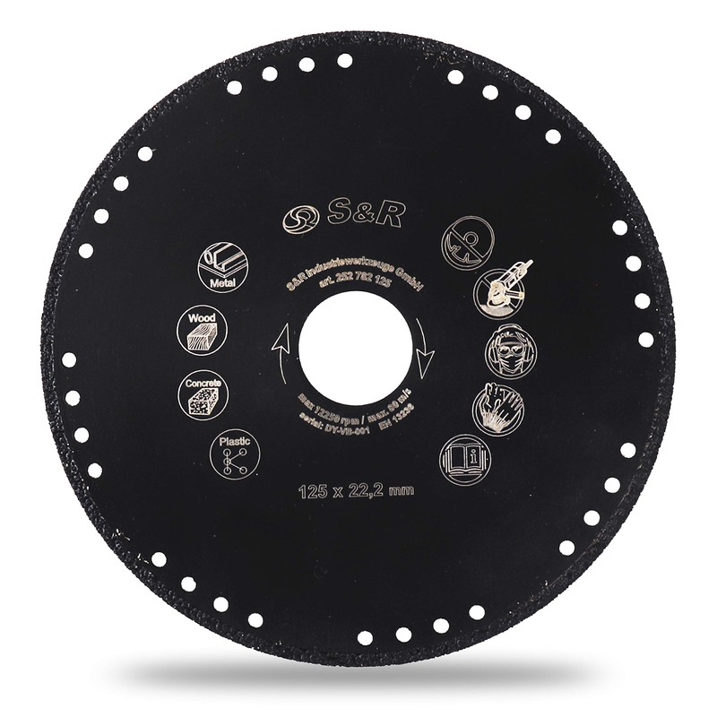 S&R Cutting Disc Multi-Material 125 mm x 22.2 mm, Multi