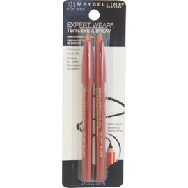 Maybelline Expert Eyes Twin Brow And Eye Pencils, Velvet Black [101], 2 ea (Pack of 5)