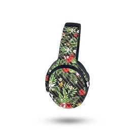 MightySkins Carbon Fiber Skin Compatible with Skullcandy Crusher ANC 2 - Dark Hibiscus | Protective, Durable Textured Carbon Fiber Finish | Easy to Apply