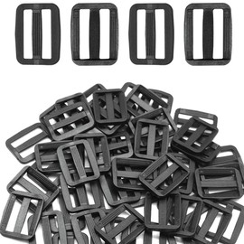 Yosawo Black Buckle Clip Dual Adjustable Flat Side Quick Release Buckles for DIY Craft Backpack Strapping (20 mm / 0.78 inches), Pack of 30, Rk-25