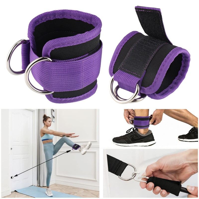 Fentar 2Pcs Adjustable Ankle Straps for Cable Machine, Comfortable Gym